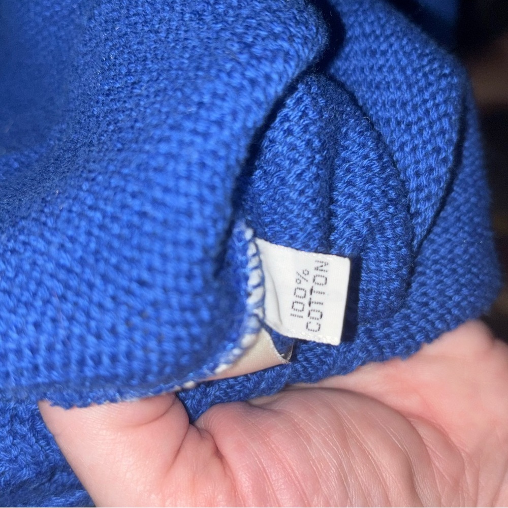 Vintage Blue Knit Pendelton MockNeck Sweater - Picture 5 of 6